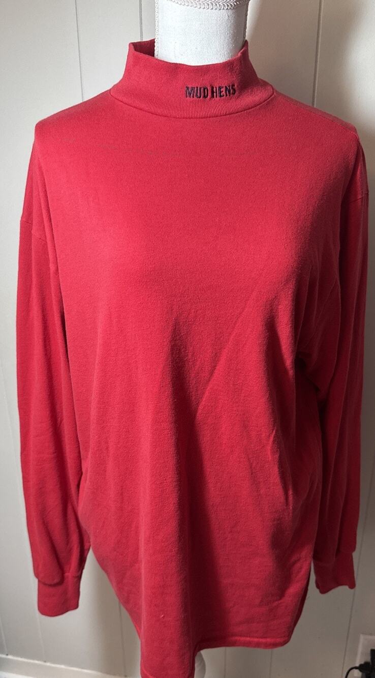 VTG 90's MudHens Turtleneck Mens Size L Signature Made In USA NN